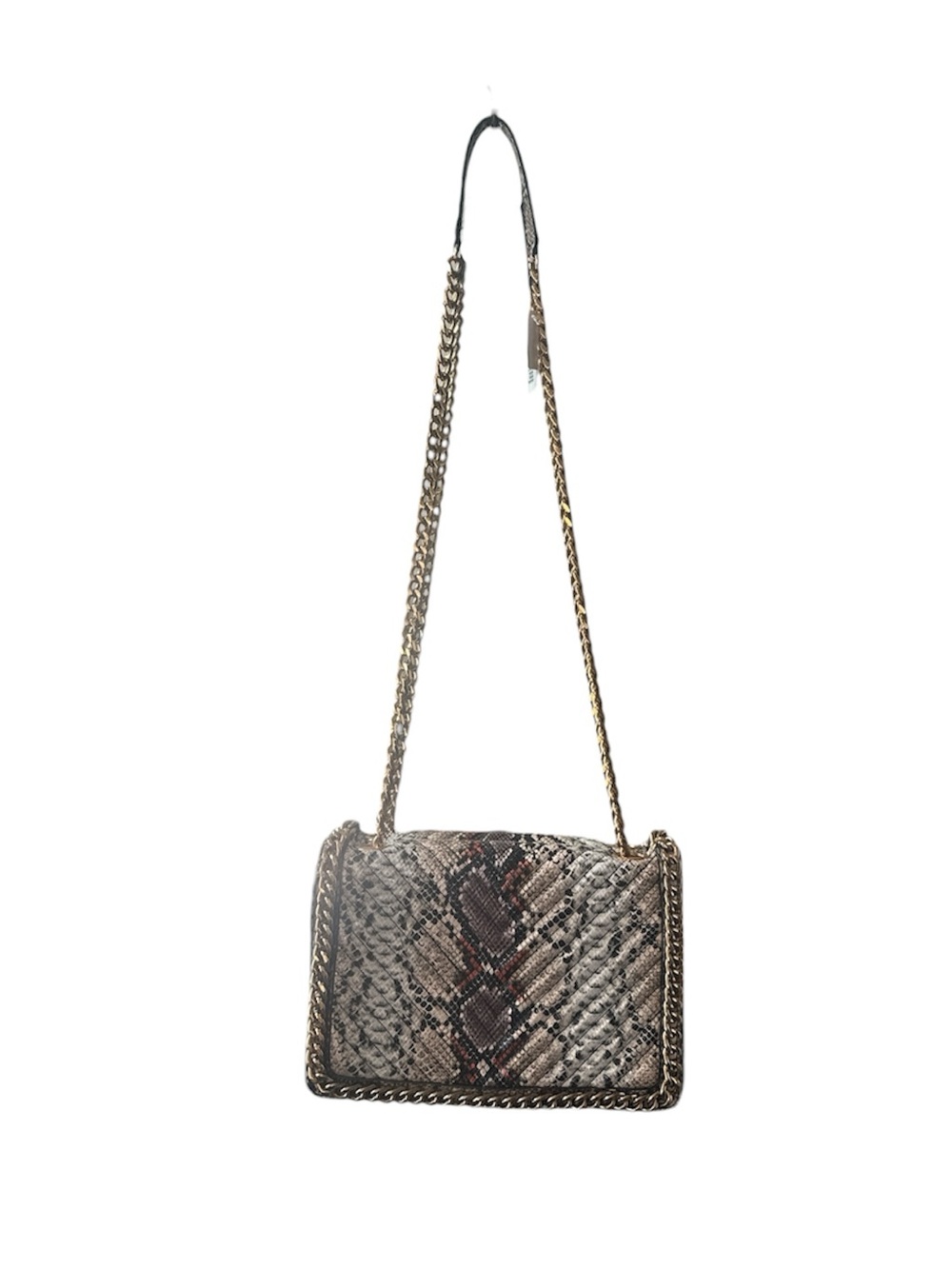 Python-Texture Chain Shoulder Bag in Neutral Multi - Picture 4 of 5